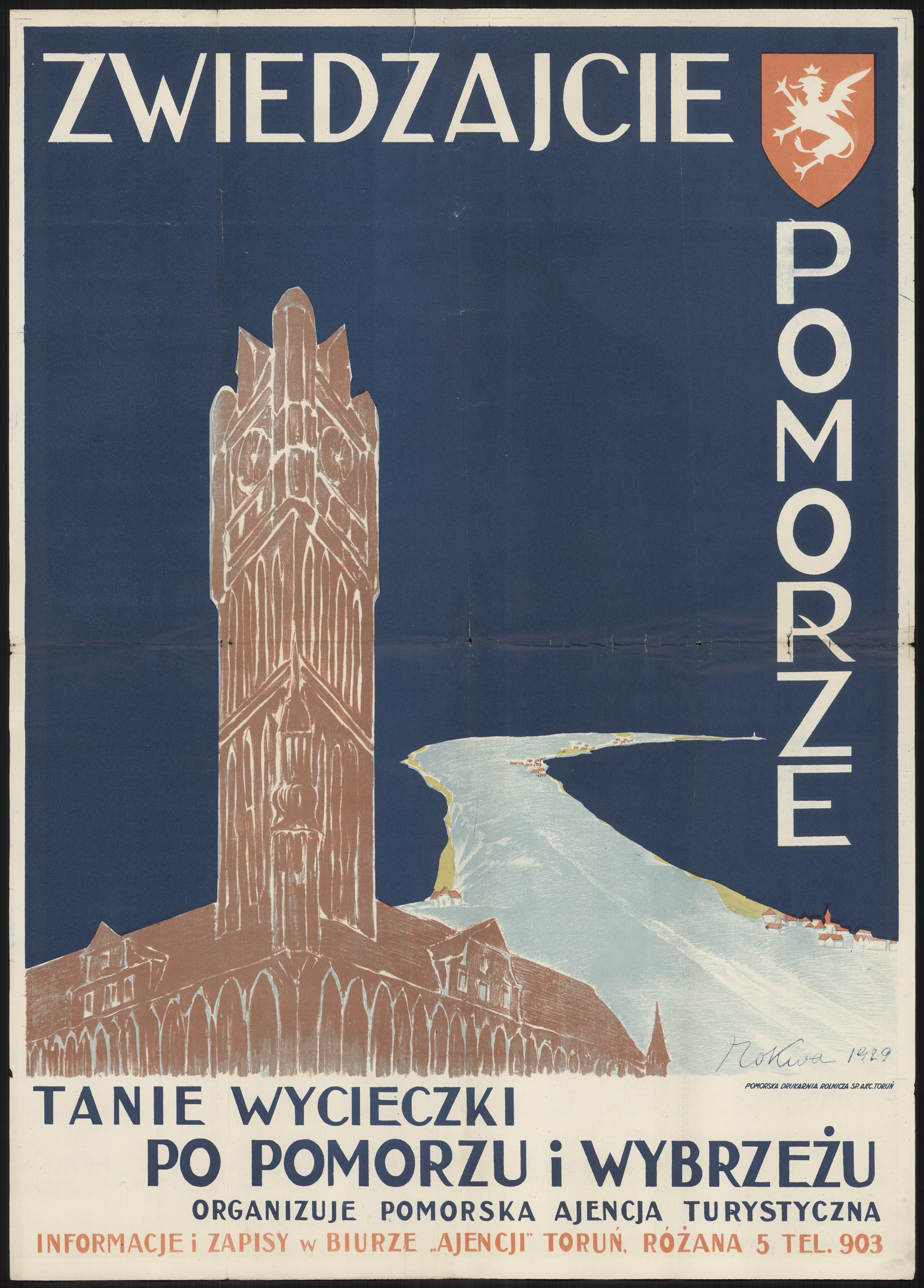 Plakat "Zwiedzajcie Pomorze" 1929 r.