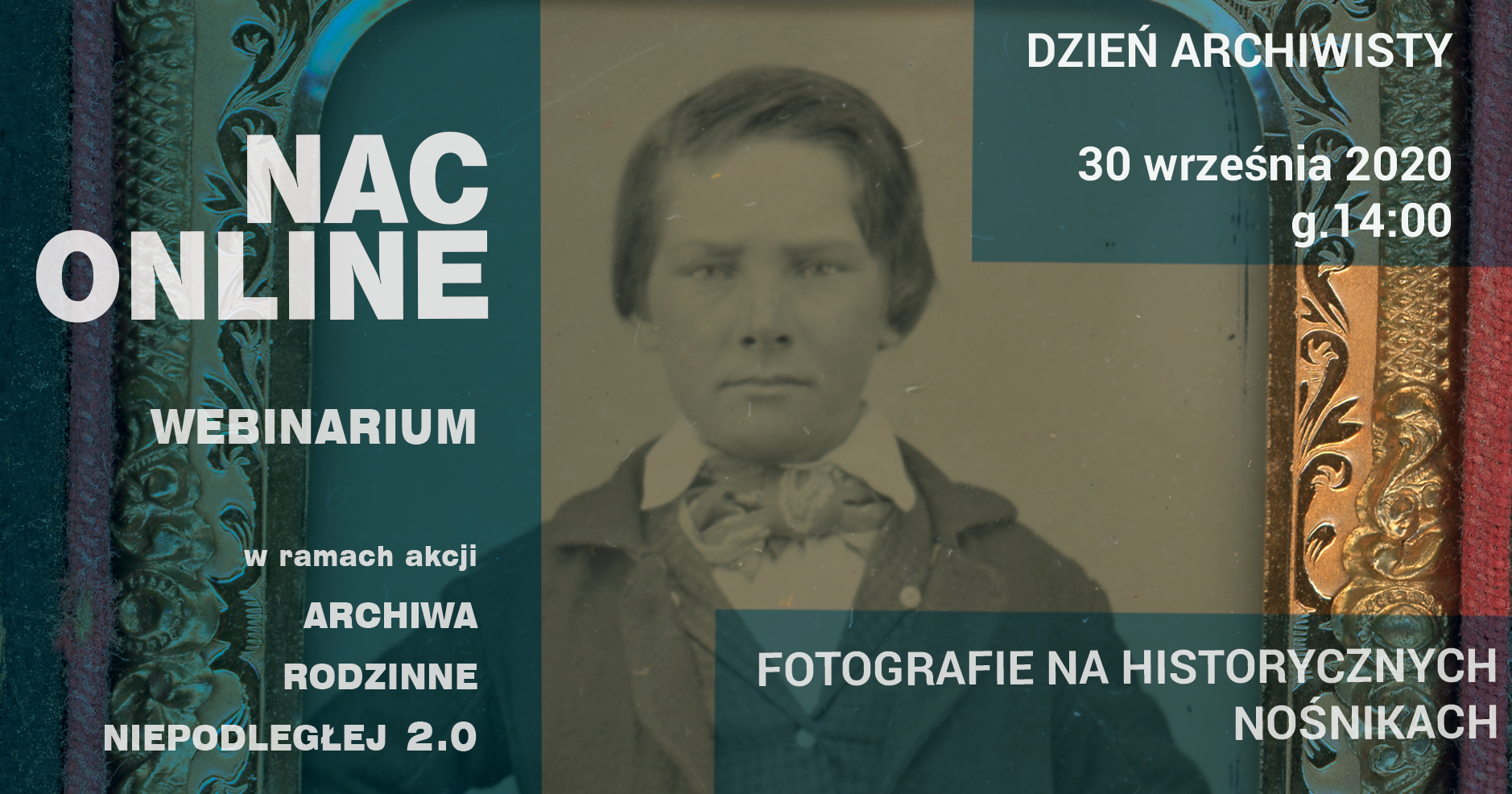 Plakat webinarium „Fotografie na historycznych nośnikach”