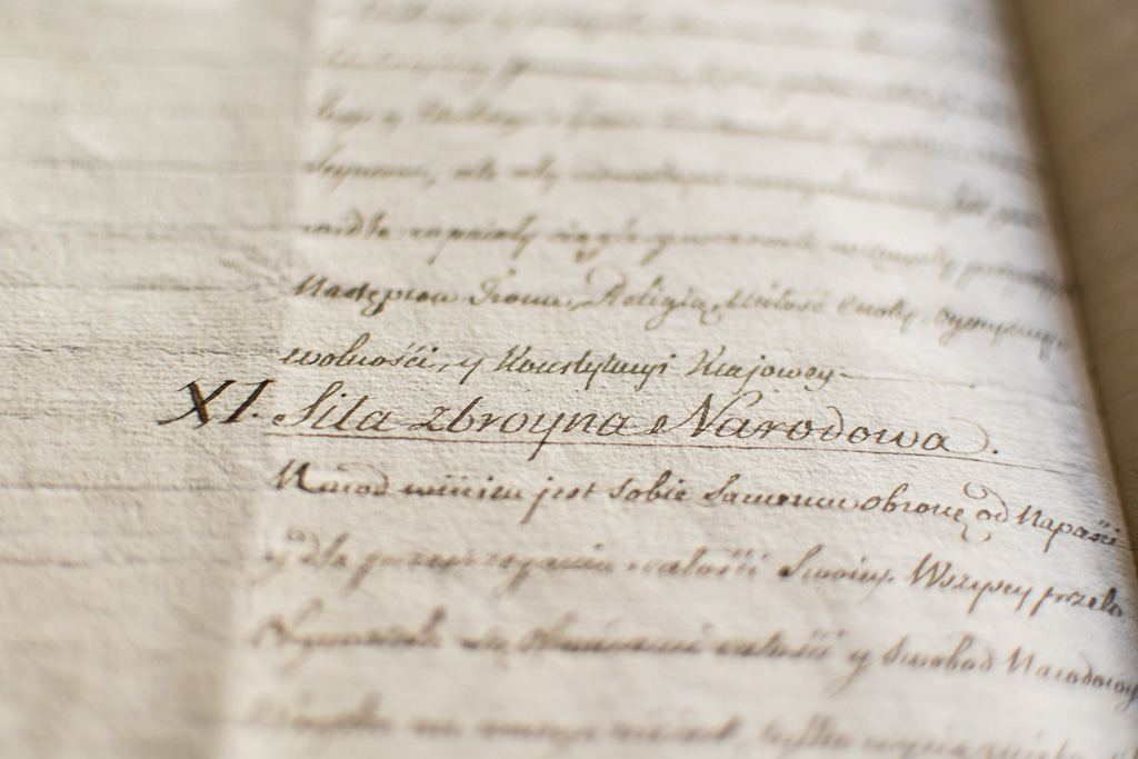 Fragment oryginalnego egzemplarza Konstytucji 3 Maja