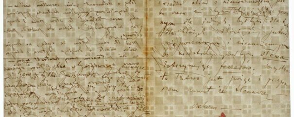List C.K. Norwida na papierze z ozdobnym znakiem wodnym