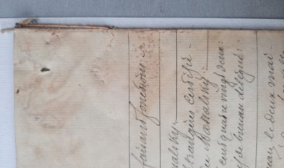 Fragment karty po oczyszczeniu, z uwidocznionym tekstem.