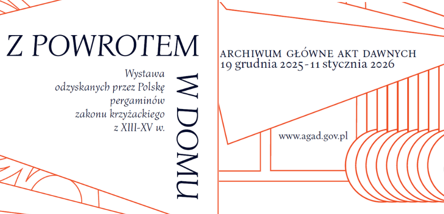 Plakat z abstrakcyjną grafiką czerwonych linii na białym tle. Tekst w języku polskim brzmi: 